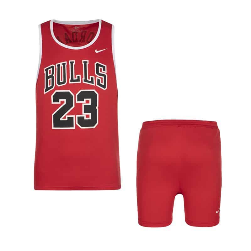 ست رکابی و شلوارک ورزشی نایک طرح BULLS 23 قرمز ست رکابی و شلوارک ورزشی نایک طرح BULLS 23 قرمز