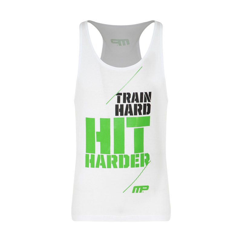 رکابی ورزشی مردانه Muscle Pharm مدل GB Train Hard سفید