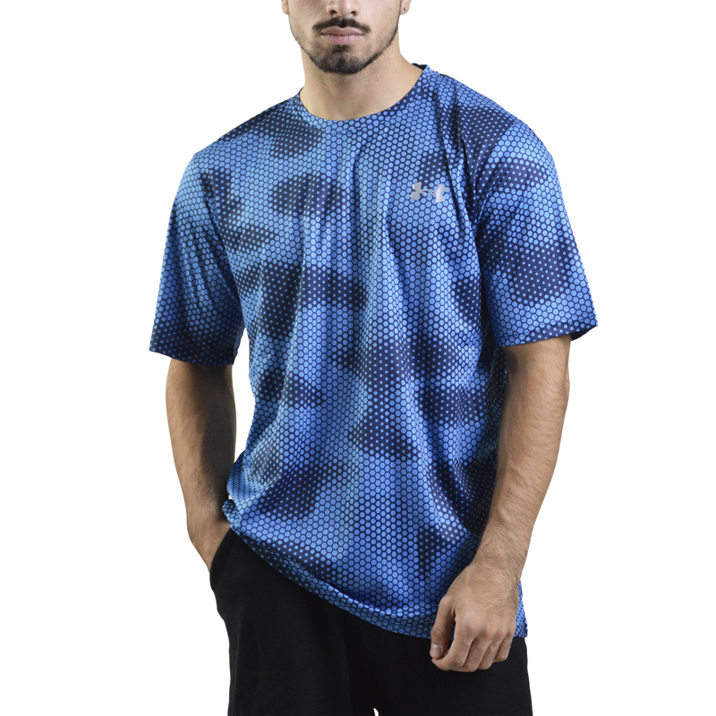 تیشرت ورزشی مردانه آندر آرمور مدل HeatGear-3940 چریکی آبی