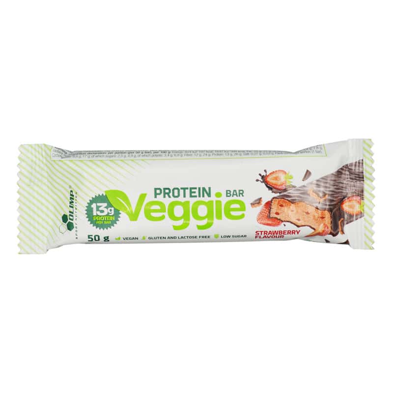 شکلات پروتئین بار الیمپ مدل veggie توت فرنگی 50 گرمی