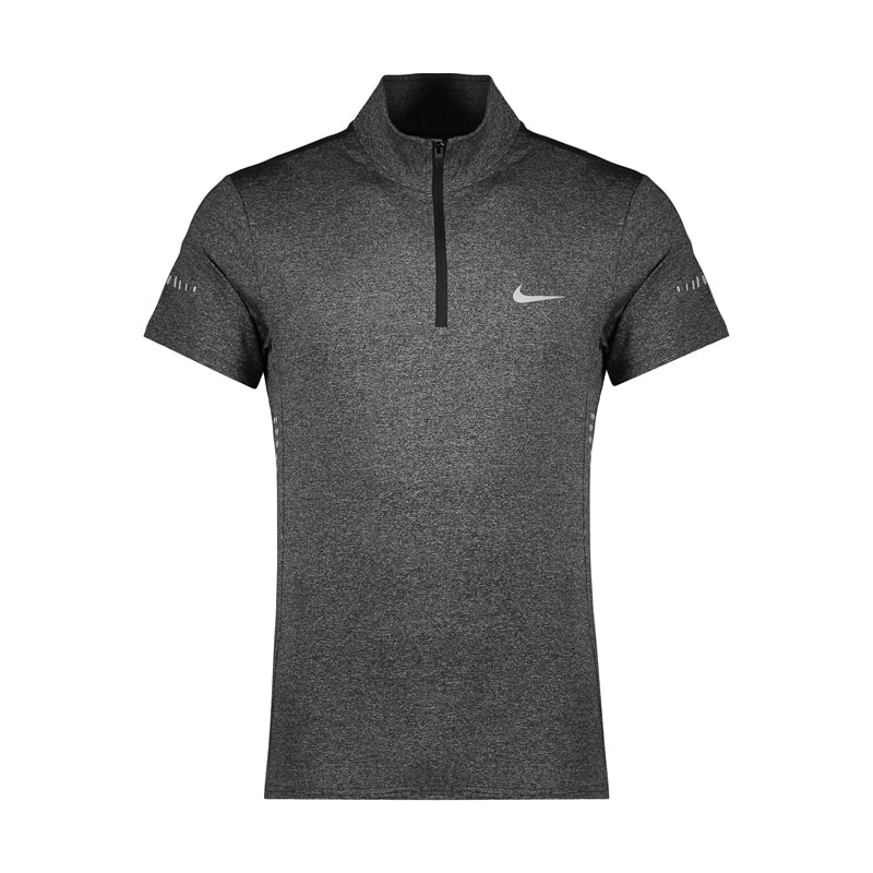 تیشرت استرج ورزشی مردانه نایک مدل نیم زیپ Dri Fit-555 طوسی تیره