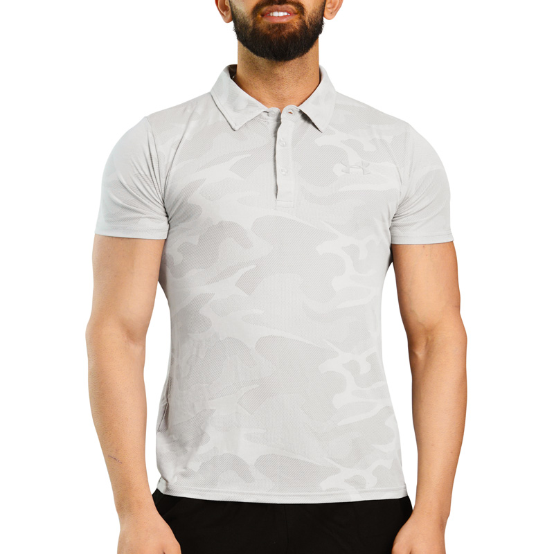 پولوشرت ورزشی مردانه آندر آرمور مدل HEATGEAR-286 چریکی طوسی