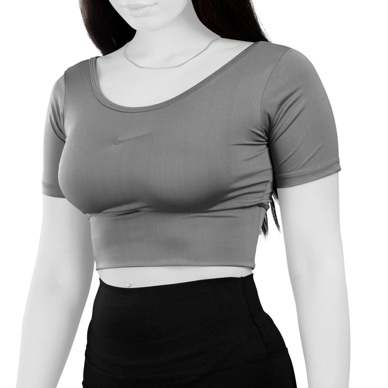 نیم تنه آستین کوتاه ورزشی زنانه نایک مدل KRS-DRI FIT-2B2151 طوسی