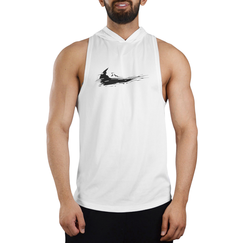 رکابی کلاهدار ورزشی مردانه نایک مدل VHD-DRI FIT-3C297 سفید