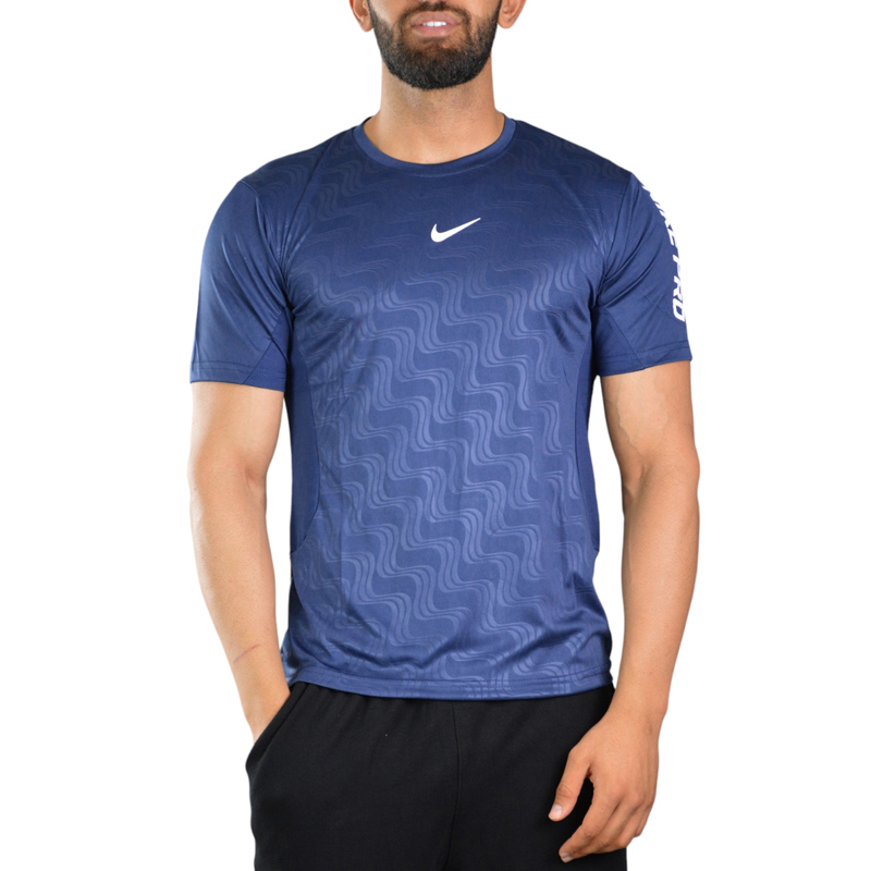 تیشرت ورزشی مردانه نایک مدل Dri Fit-7025 سرمه ای