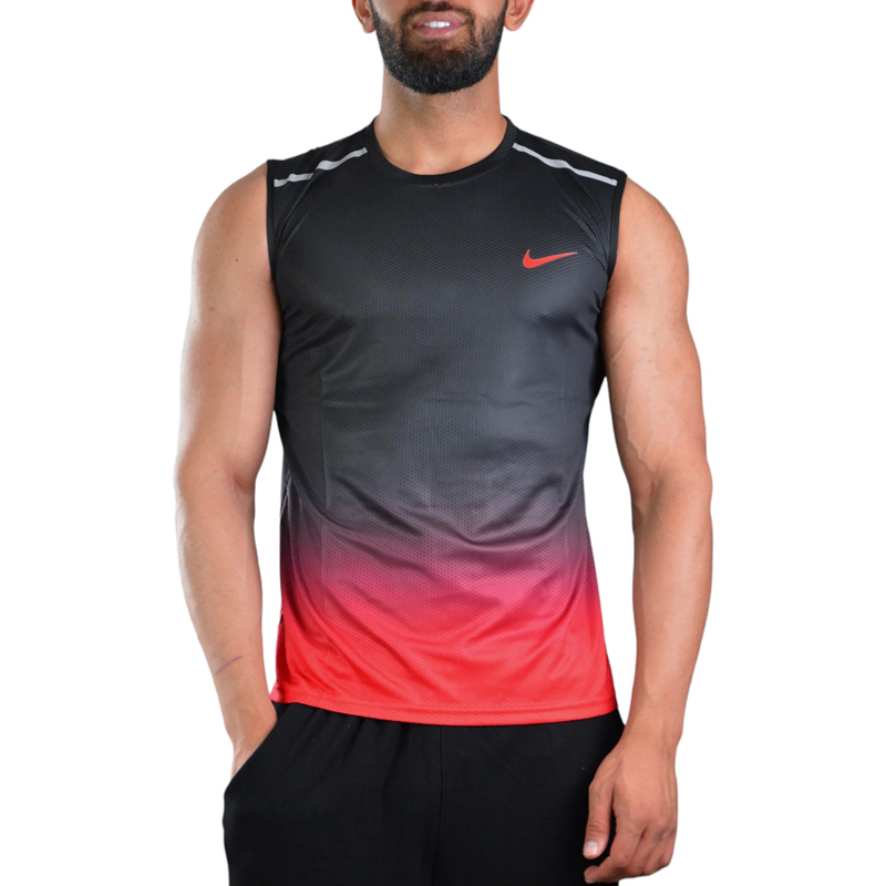 رکابی ورزشی مردانه نایک مدل Dri Fit-V6987 مشکی قرمز