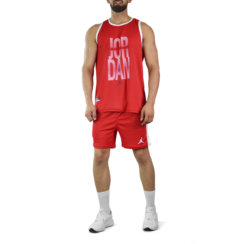 ست رکابی و شلوارک ورزشی مردانه جردن مدل PY-NBA-3D522 قرمز