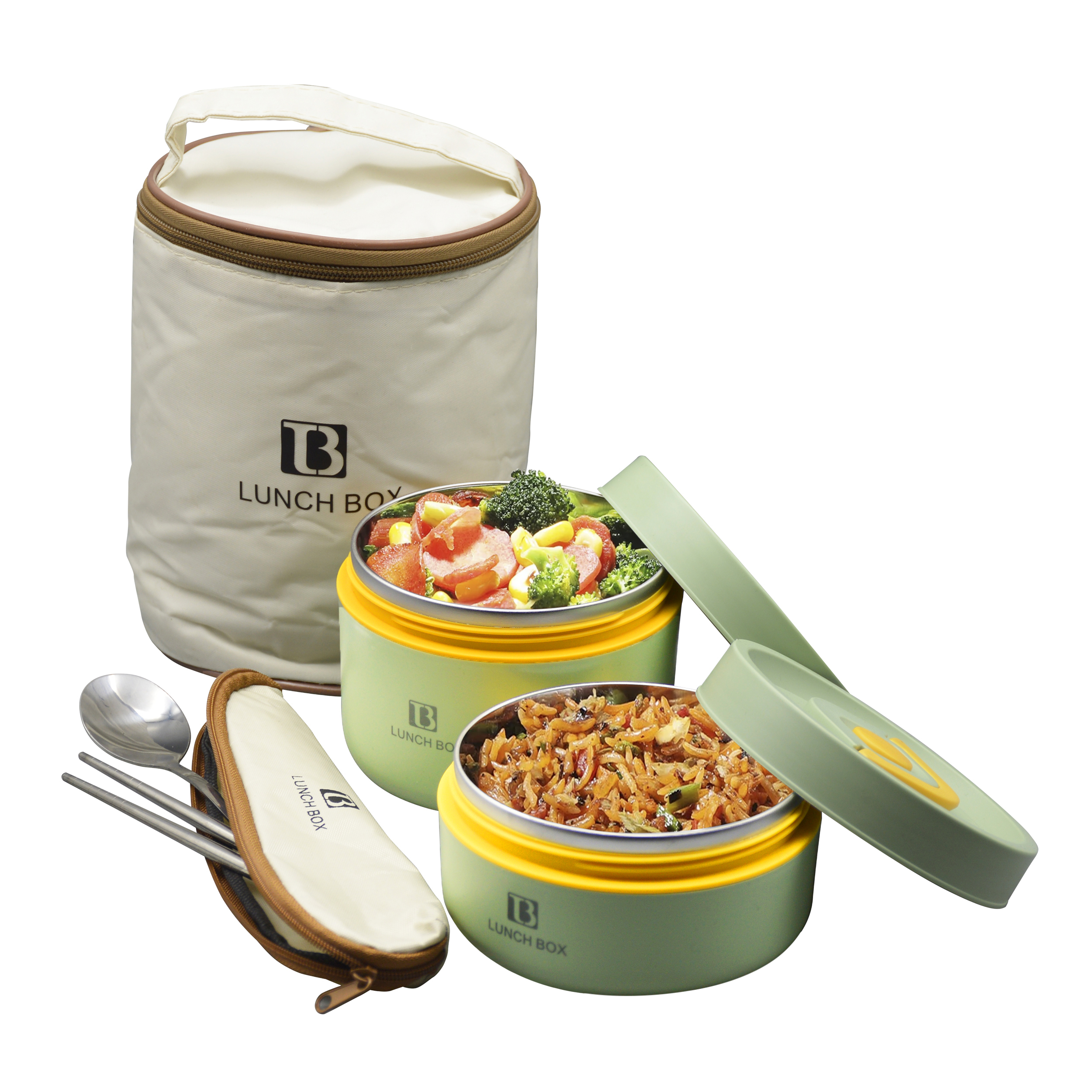 ظرف غذا لانچ باکس مدل 2Box-Food Jar ظرفیت 1 لیتر به همراه کیف