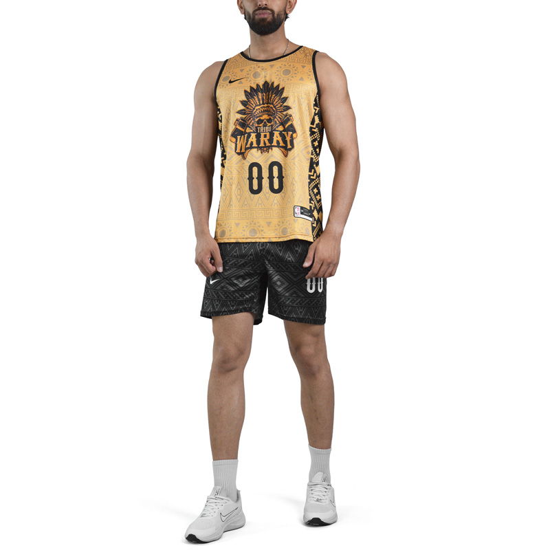 ست رکابی و شلوارک ورزشی مردانه نایک مدل PY-NBA-4C0453 زرد مشکی