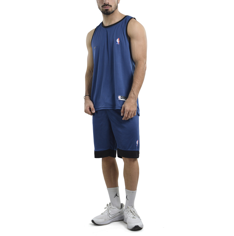 ست رکابی و شلوارک بسکتبالی ورزشی مردانه نایک مدل PY-Dri Fit-4H0853 آبی نفتی